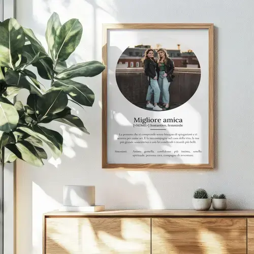 Poster di definizioni "Migliore Amica" personalizzabile