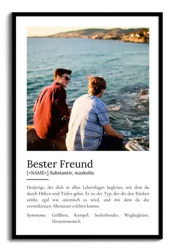 "Bester Freund" Definition - Geschenk als Poster, Leinwand erstellen. Eigene Fotos und Text.