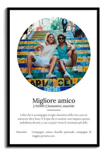 Crea ora il poster "Miglior Amico" personalizzato con foto e testo!