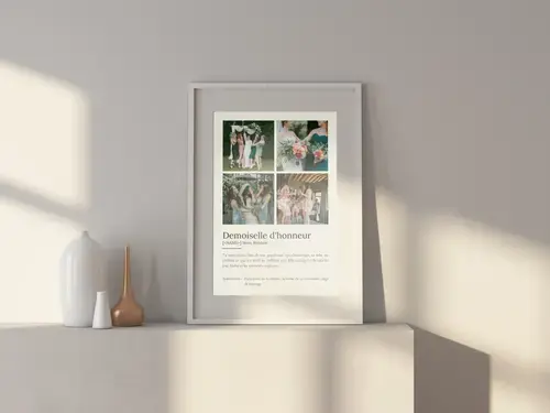 Poster Définition "Demoiselle d'honneur" personnalisable
