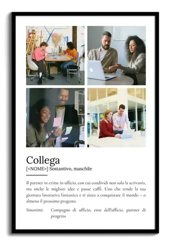 Regala un Poster 'Collega' personalizzato: Crea il tuo con foto e definizione!