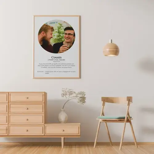 Poster Définition Personnalisé 'Cousin' avec Photos
