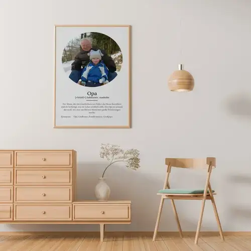 Definitionsposter Opa: Personalisierbares Fotogeschenk