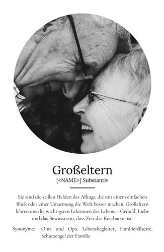 "Grosseltern" Definition - Geschenk als Poster, Leinwand erstellen. Eigene Fotos und Text.