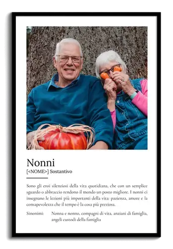 Crea il tuo poster "Nonni" personalizzato: regala amore con foto e testo unico!