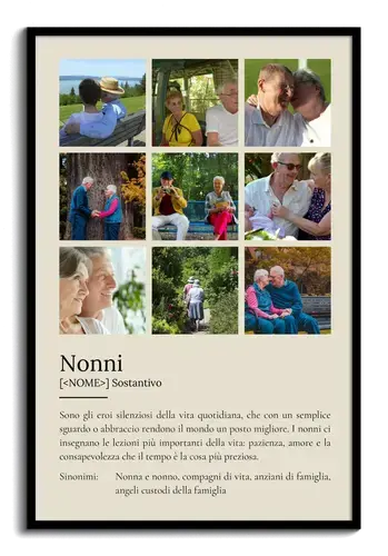 Crea il tuo poster "Nonni" personalizzato: regala amore con foto e testo unico!