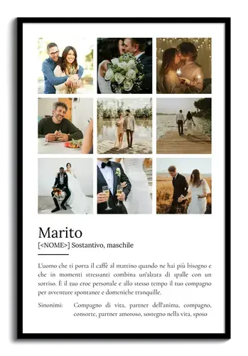 Poster Personalizzato 'Marito': Crea il tuo Regalo Unico con Foto e Definizioni