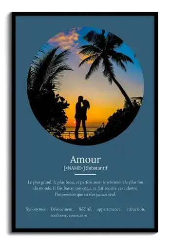 Poster Définition Amour personnalisé - Cadeau unique avec photo et texte ajustable Poster Définition Amour personnalisé - Cadeau unique avec photo et texte ajustable