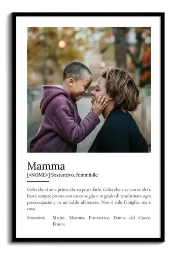Crea il tuo poster definizione "Mama" personalizzato con foto e testo