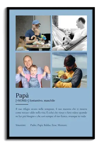 Crea il tuo poster "Papà": regalo personalizzato con foto e testo emozionale!