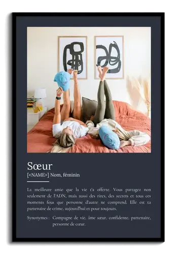 Poster Définition Personnalisé "Sœur"