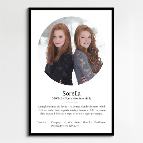 Crea un poster "Sorella" personalizzato: il tuo regalo unico!