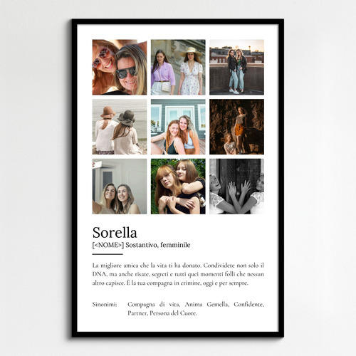Crea un poster "Sorella" personalizzato: il tuo regalo unico!