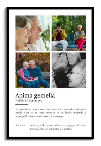 Crea il tuo Poster Definizione Anima Gemella personalizzato con foto