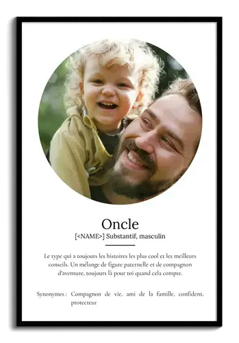 Poster définition personnalisé "Oncle" - Créez votre cadeau unique