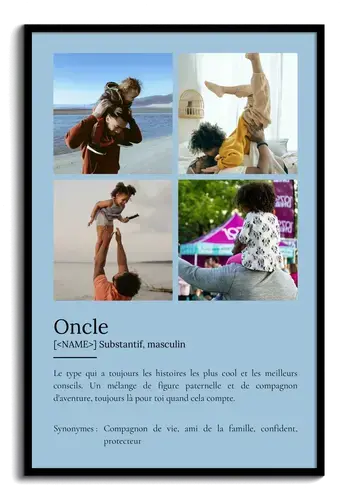 Poster définition personnalisé "Oncle" - Créez votre cadeau unique