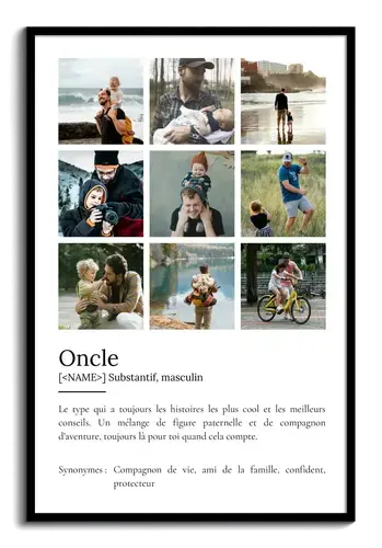 Poster définition personnalisé "Oncle" - Créez votre cadeau unique