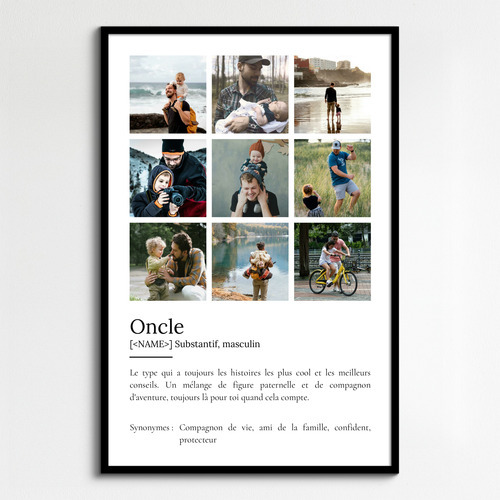 Poster définition personnalisé "Oncle" - Créez votre cadeau unique