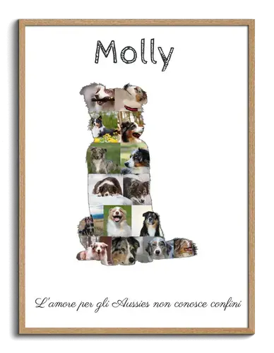 Crea la tua Collage di Foto per Australian Shepherd con Testo Personale