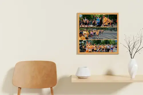 Modèle course d’entreprise en collage photo