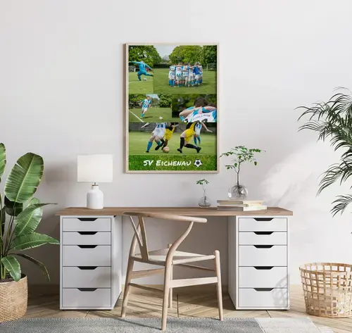 Fussball-Fotocollage Raster mit Text