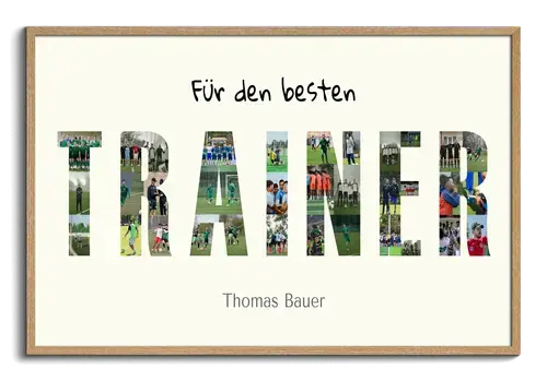 Fussball-Fotocollage Raster mit Text