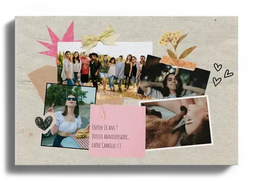 Collage anniversaire 18 ans avec texte