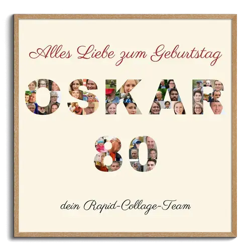 Fotocollage mit persoenlicher Botschaft zum Geburtstag