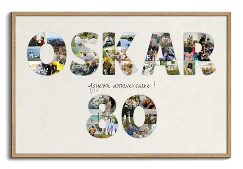 Collage Anniversaire Texte et Chiffres Personnalisés