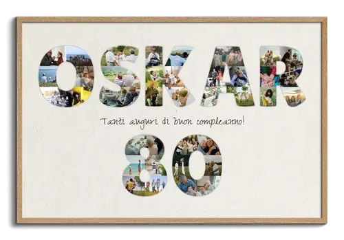 Fotocollage con messaggio personale per compleanno