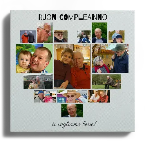 Collage a forma di cuore con foto come regalo di compleanno