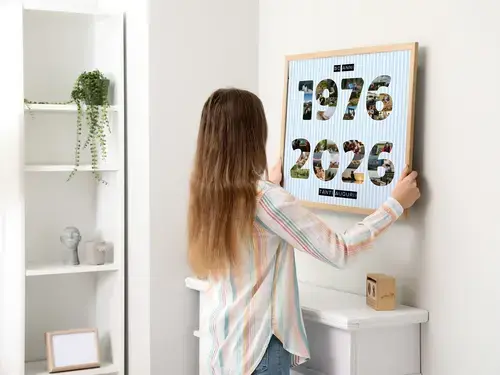 Collage di foto annive 1975-2025 personalizzabile