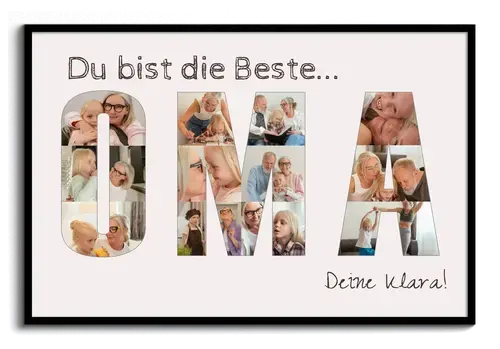 Fotocollage OMA aus 13 Fotos - gestalte jetzt dein personalisiertes Geschenk für Oma
