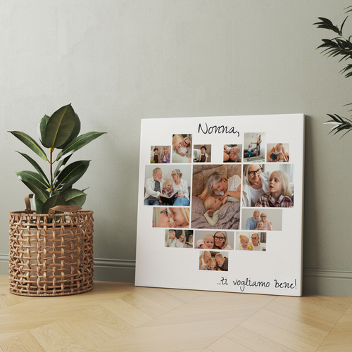 Collage cuore foto personalizzata - Regala amore alla nonna