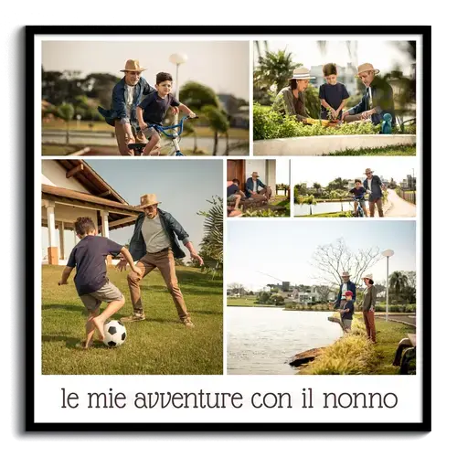 Collage foto per nonno personalizzato: crea ora il tuo poster con 6 foto