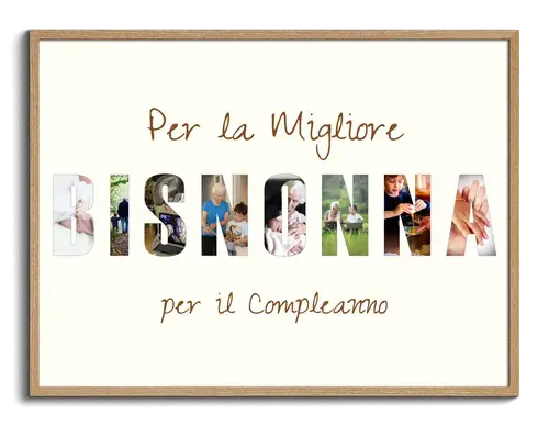 Collage foto lettere BISNONNA – crea il tuo regalo di compleanno perfetto