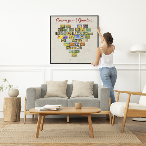 Crea la tua Collage Cuore su Tela: Esprimi l'Amore per il Giardino