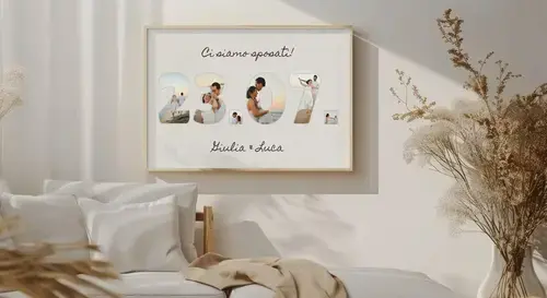 Collage data matrimonio personalizzabile su tela