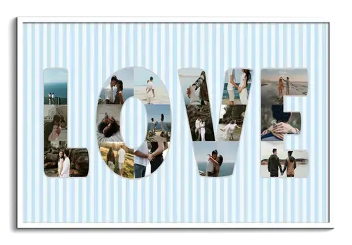 Fotocollage Hochzeit "LOVE" personalisiert