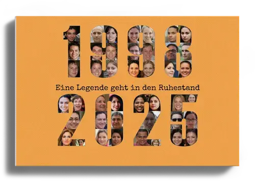 Geschenk zum Ruhestand - Personalisierte Fotocollage mit Jahreszahlen