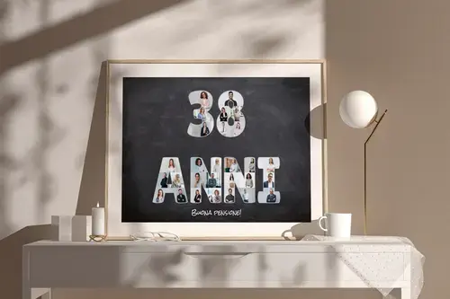 Poster Collage "38" in Foto per Pensionamento
