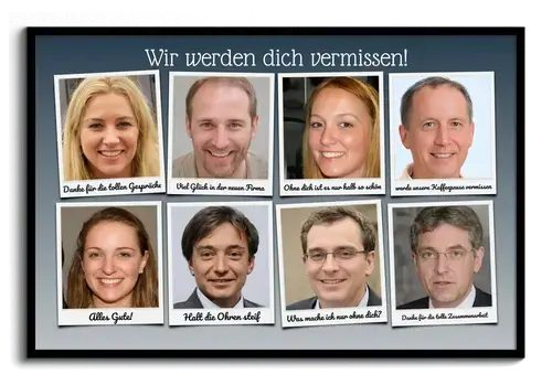 Fotocollage zum Abschied - mit Polaroids und persönlichem Gruss