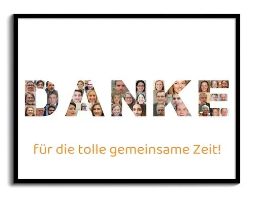 Geschenk zum Jubiläum - Fotocollage „Danke“ als Poster (60x80cm)