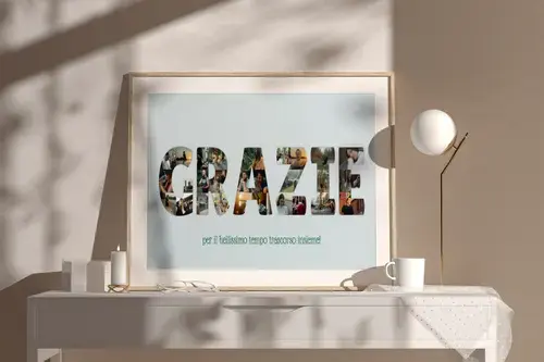 Poster Collage "GRAZIE" con Foto Personalizzate