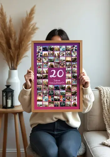 Zahlen-Collage 20 mit Name, Gruss und Fotos