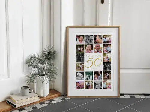 Collage photo chiffre anniversaire – Noces d'or