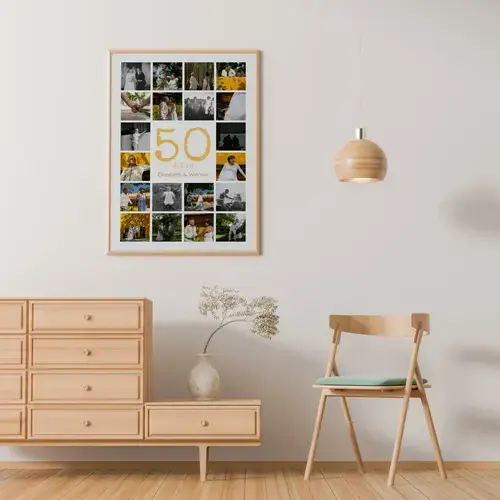 Collage photo chiffre anniversaire – Noces d'or