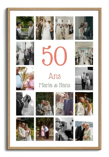 Collage photo chiffre anniversaire – Noces d'or