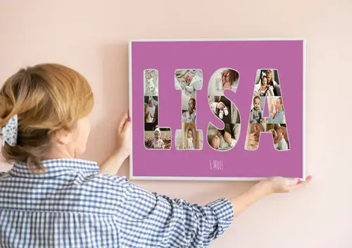 Collage Prénom Enfant avec Photos "6 Mois"