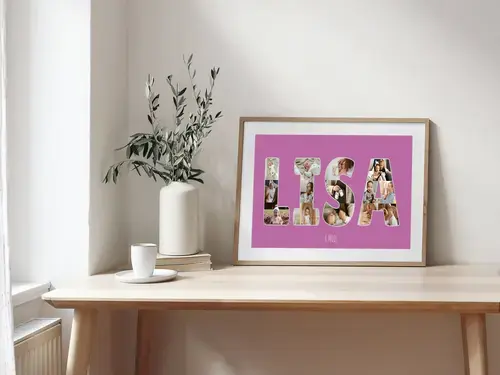 Collage Prénom Enfant avec Photos "6 Mois"